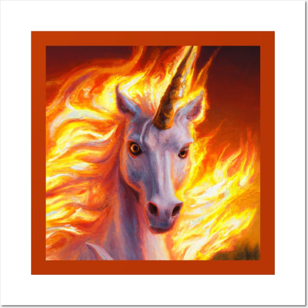 Unicorn Emerges From a Mystic Fire Wall Art by Star Scrunch